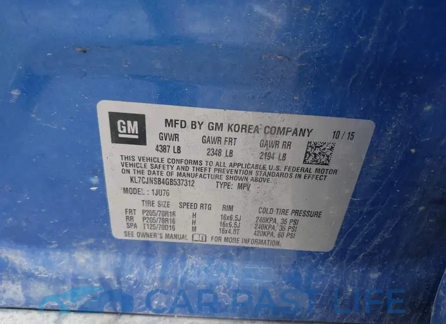 KL7CJNSB4GB537312# 9