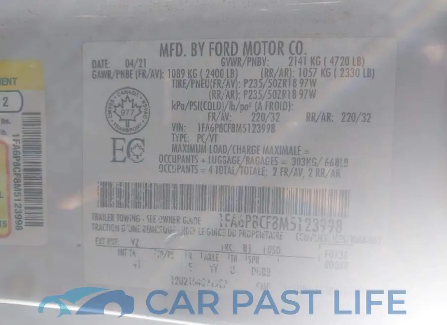 1FA6P8CF8M5123998# 9