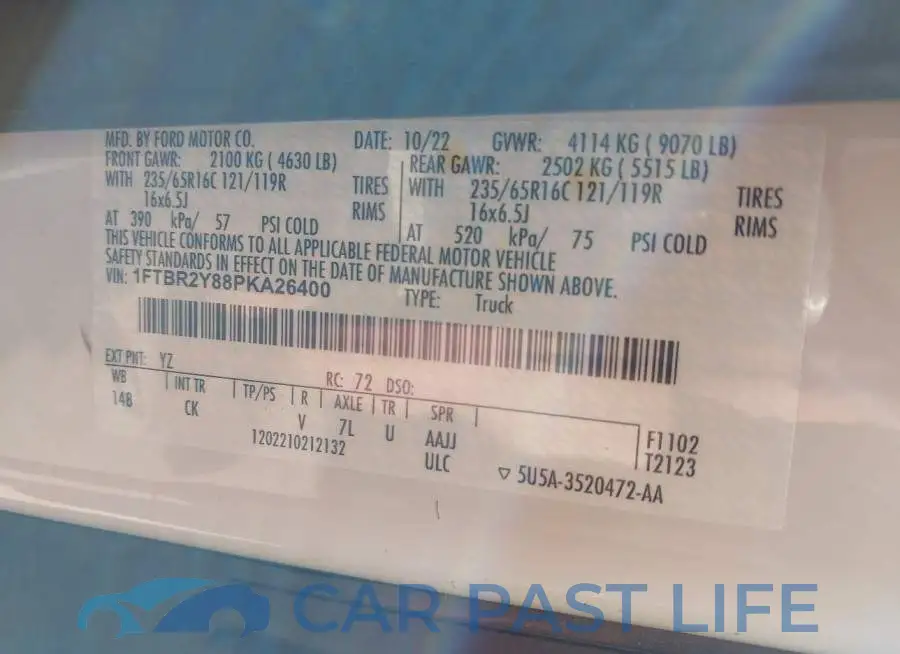 1FTBR2Y88PKA26400# 9