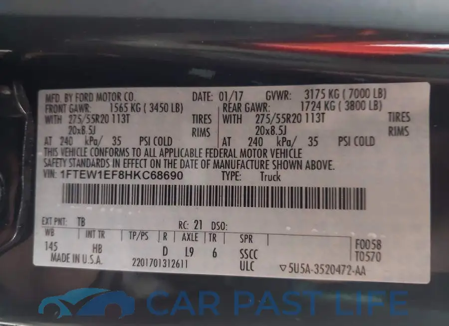 1FTEW1EF8HKC68690# 9
