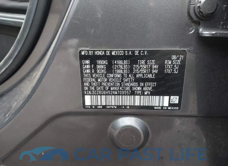 3CZRU6H52NM709557# 9