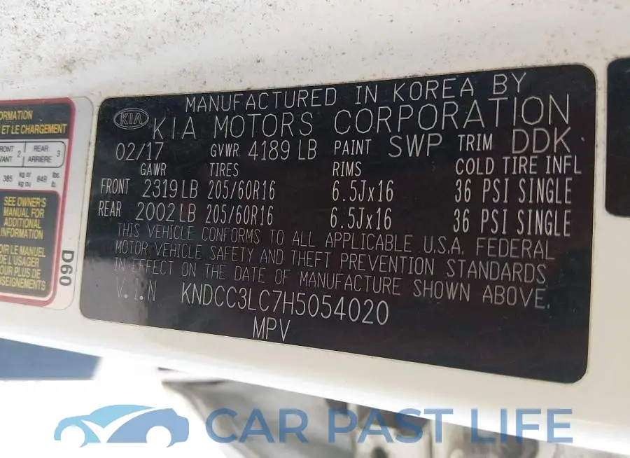 KNDCC3LC7H5054020# 9