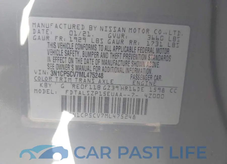 3N1CP5CV7ML475248# 9