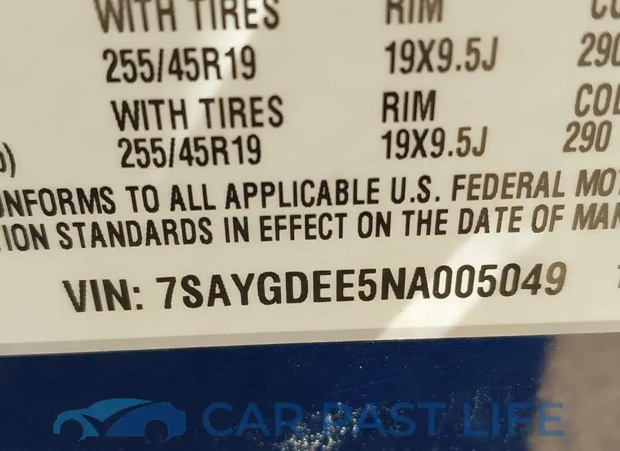 7SAYGDEE5NA005049# 9