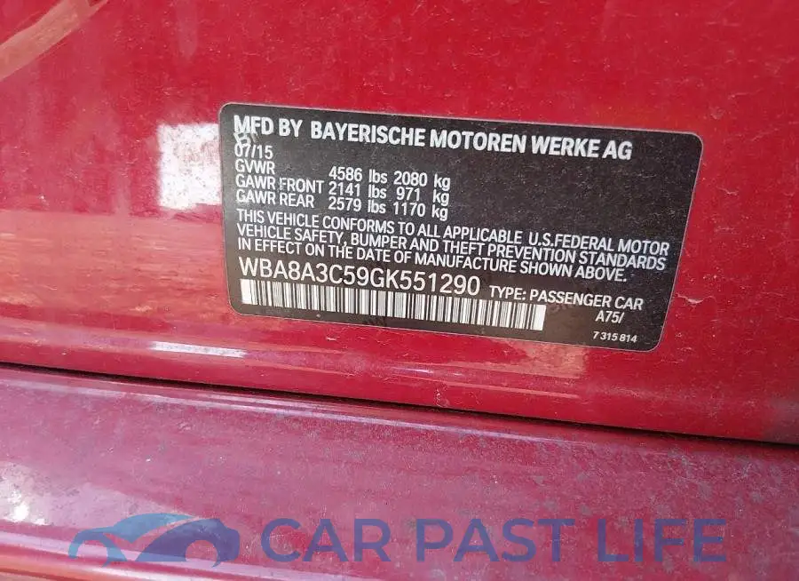WBA8A3C59GK551290# 9