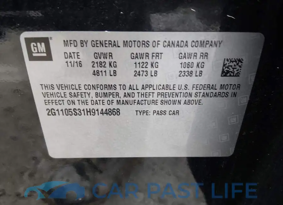 2G1105S31H9144868# 9
