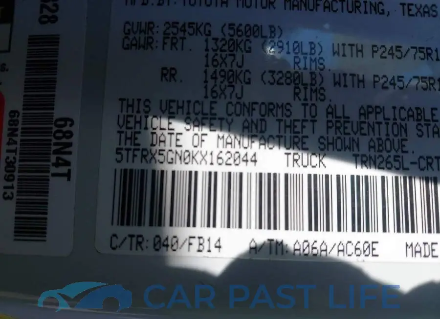 5TFRX5GN0KX162044# 9