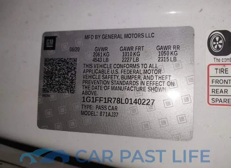 1G1FF1R78L0140227# 9