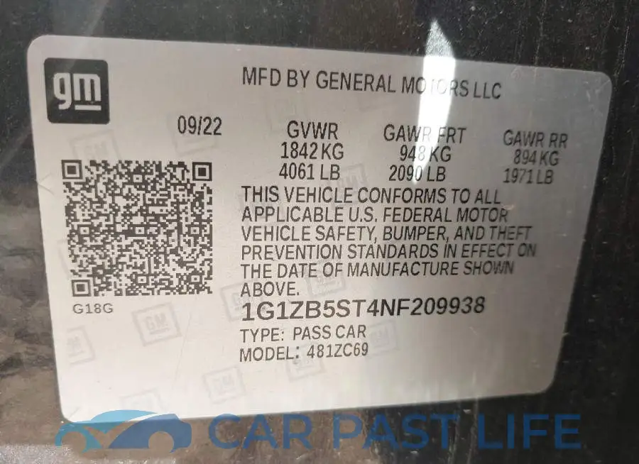 1G1ZB5ST4NF209938# 9