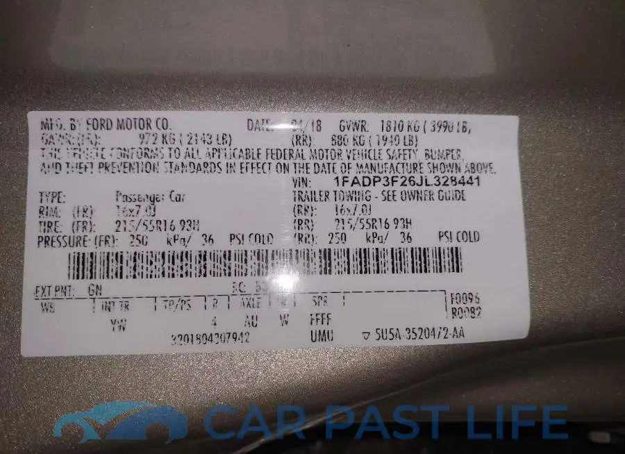1FADP3F26JL328441# 9