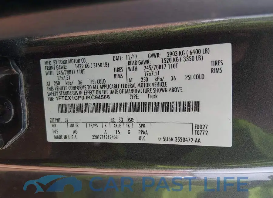 1FTEX1CP0JKC94568# 9