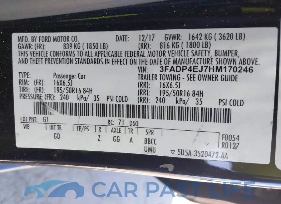 3FADP4EJ7HM170246# 9