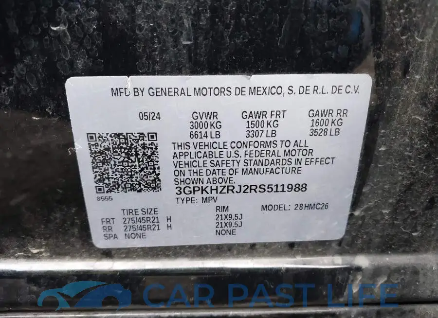 3GPKHZRJ2RS511988# 9
