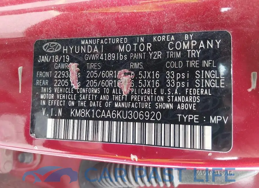 KM8K1CAA6KU306920# 9