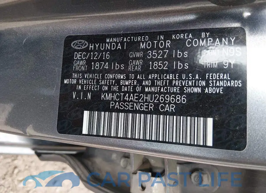 KMHCT4AE2HU269686# 9