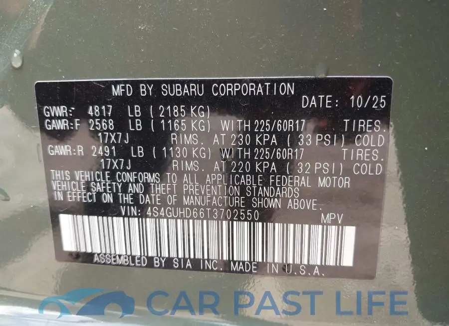 4S4GUHD66T3702550# 9