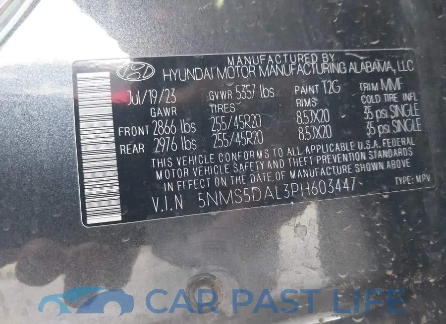 5NMS5DAL3PH603447# 9