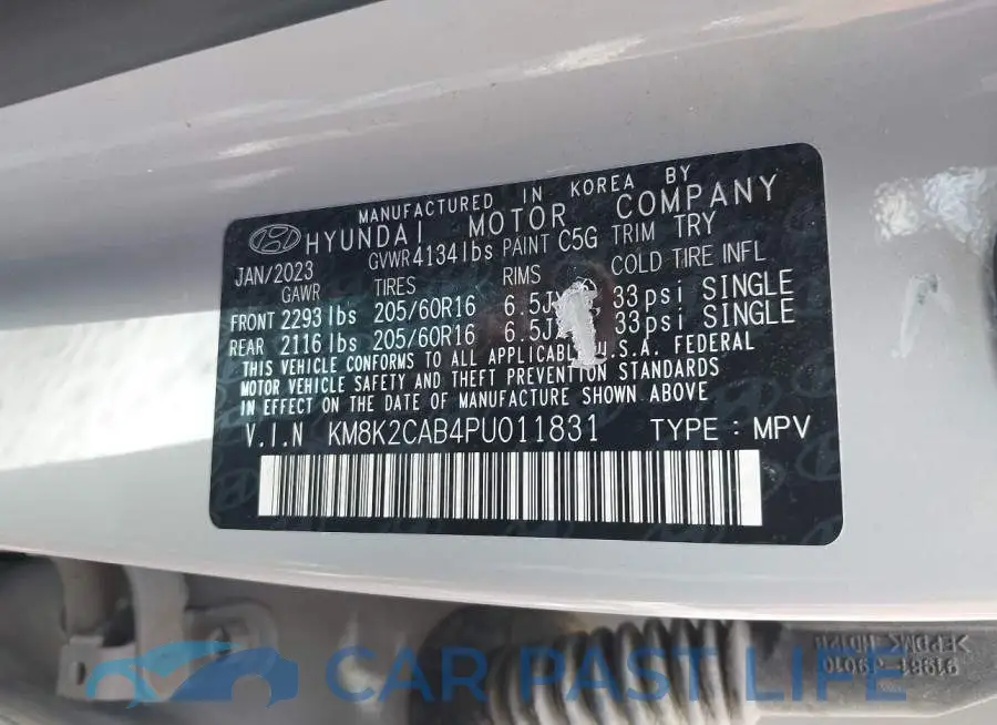 KM8K2CAB4PU011831# 9