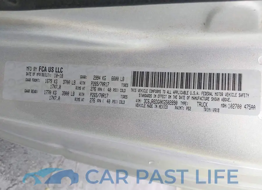3C6JR6DG0KG502890# 9