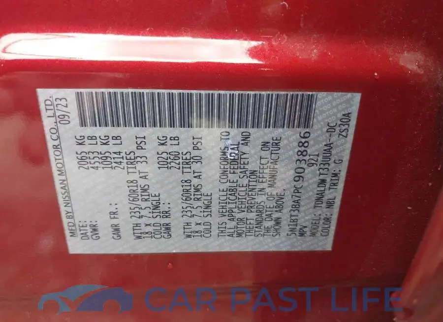 5N1BT3BA7PC903886# 9