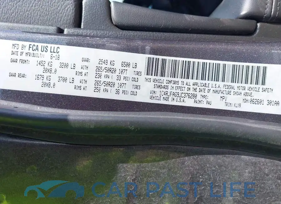 1C4RJFAG9JC376280# 9