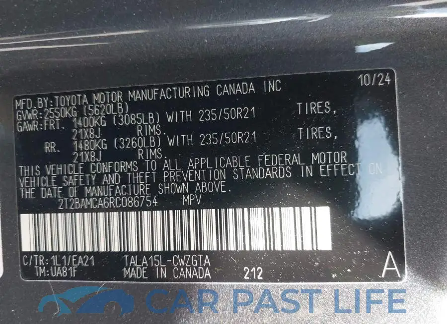2T2BAMCA6RC086754# 9