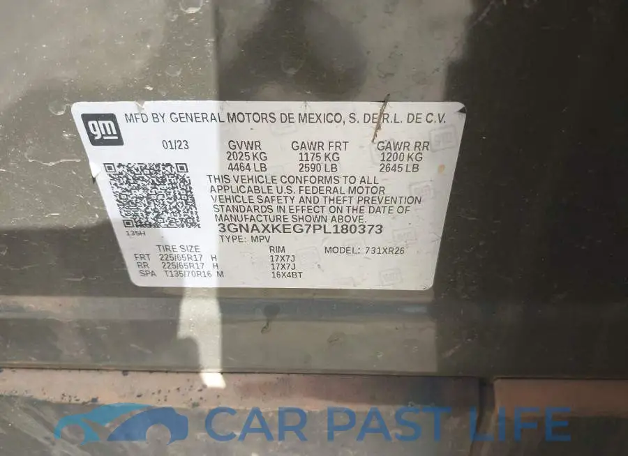 3GNAXKEG7PL180373# 9