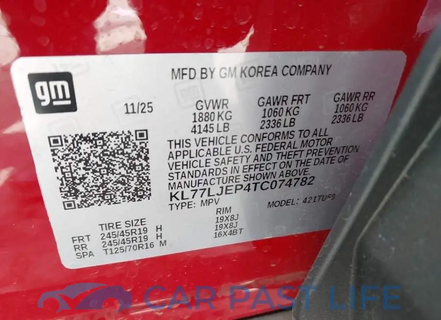 KL77LJEP4TC074782# 9