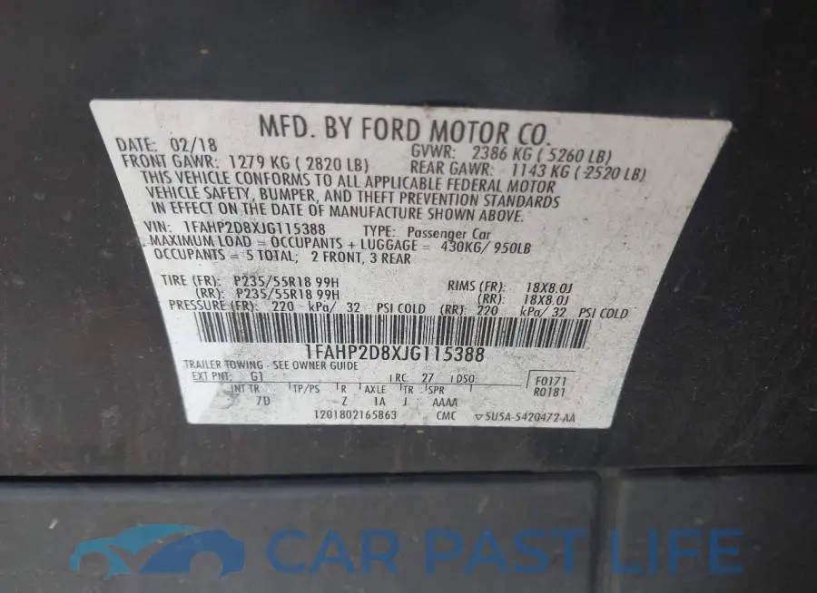 1FAHP2D8XJG115388# 9