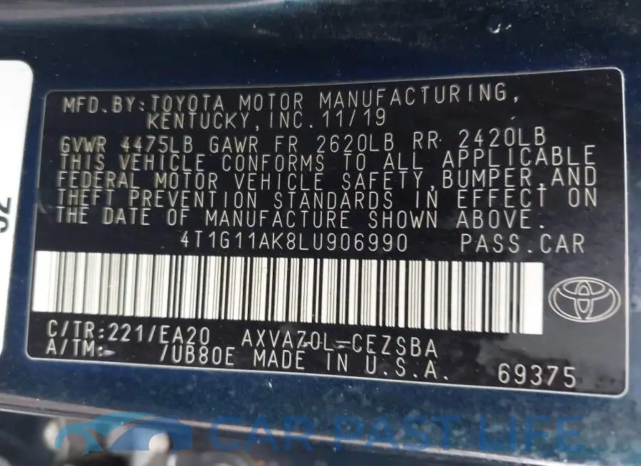 4T1G11AK8LU906990# 9