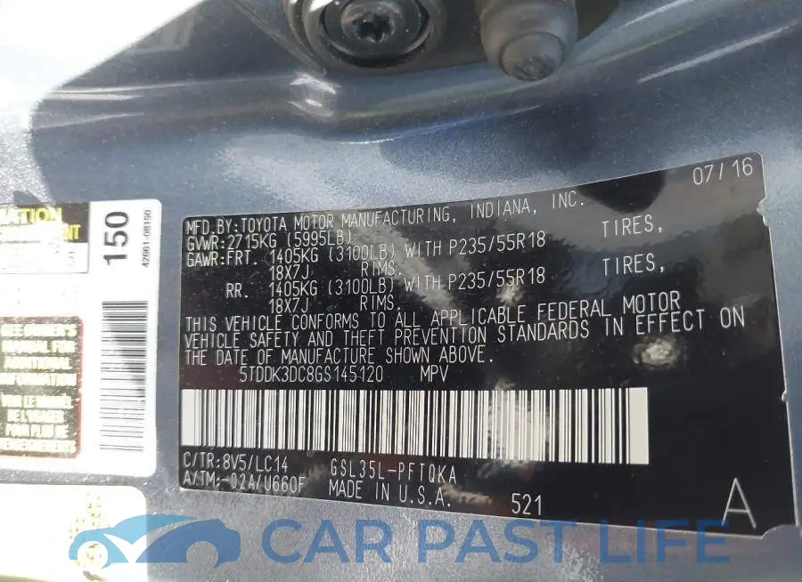 5TDDK3DC8GS145120# 9
