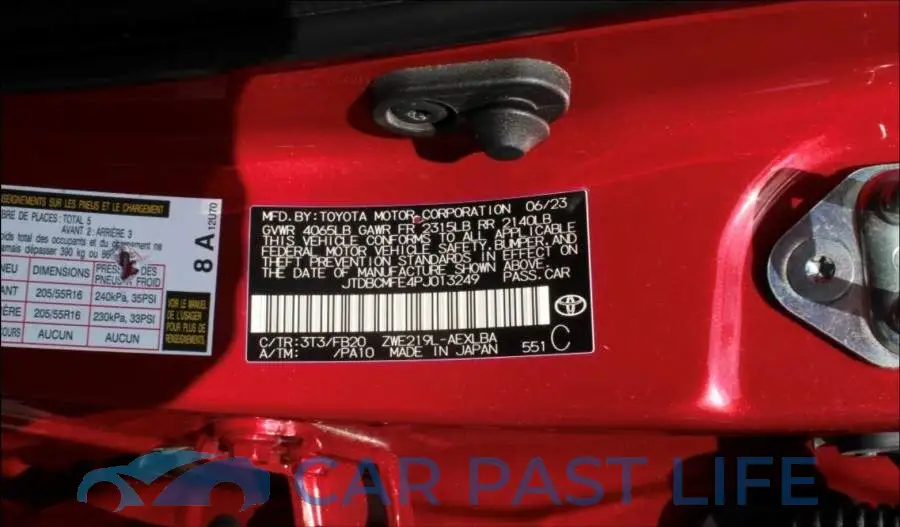 JTDBCMFE4PJ013249# 8