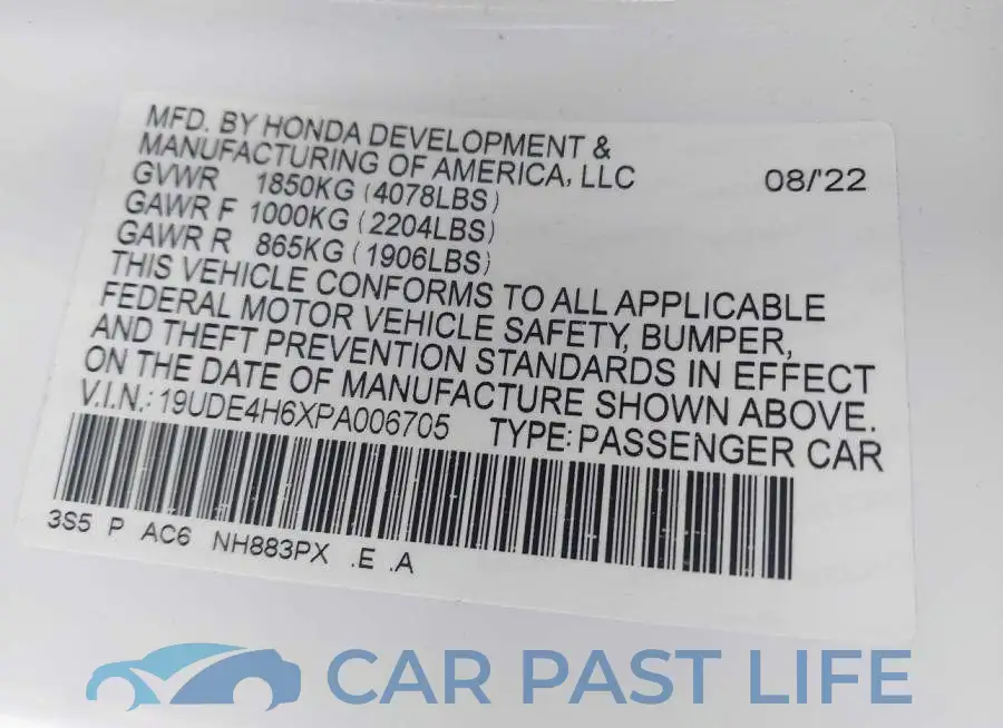 19UDE4H6XPA006705# 9