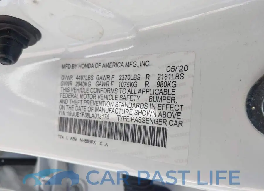 19UUB1F38LA013176# 9