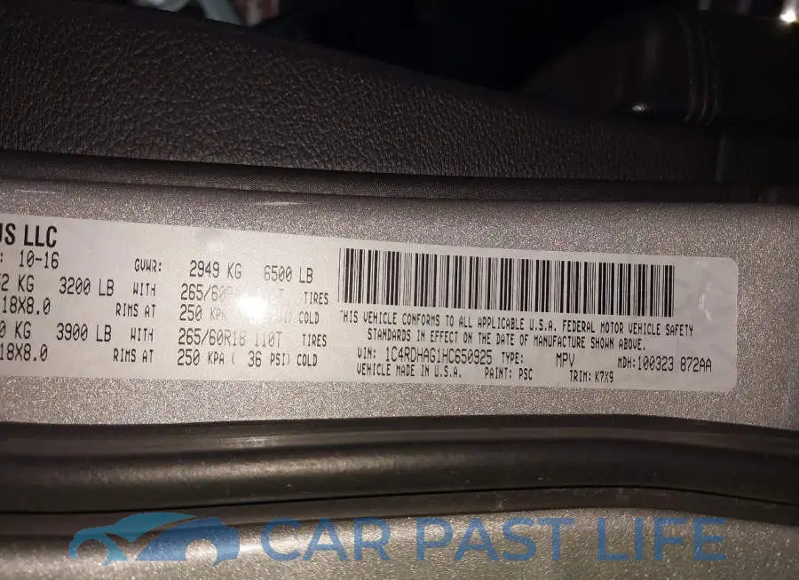 1C4RDHAG1HC650925# 9