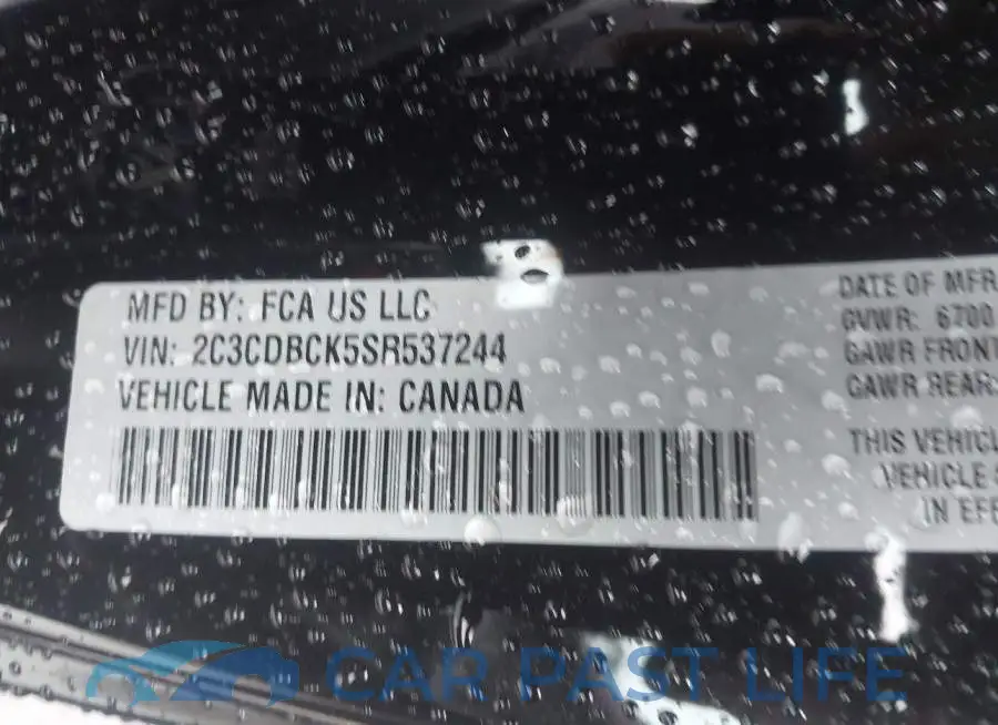 2C3CDBCK5SR537244# 9
