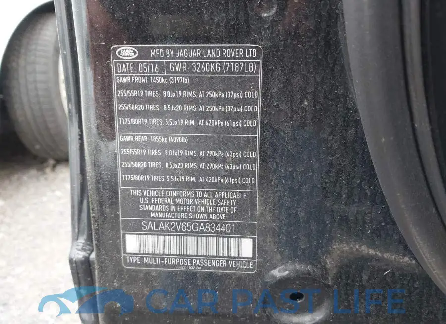 SALAK2V65GA834401# 9