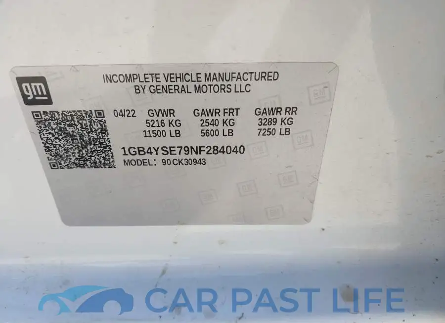 1GB4YSE79NF284040# 9