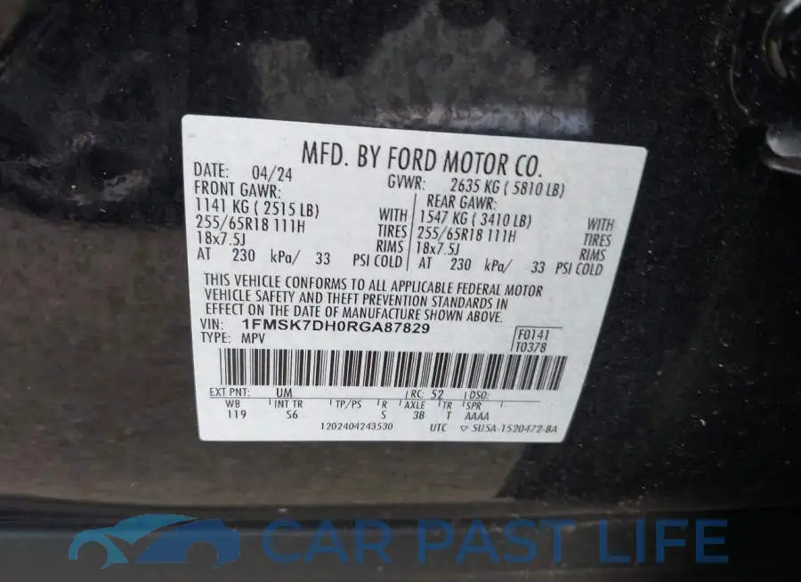 1FMSK7DH0RGA87829# 9