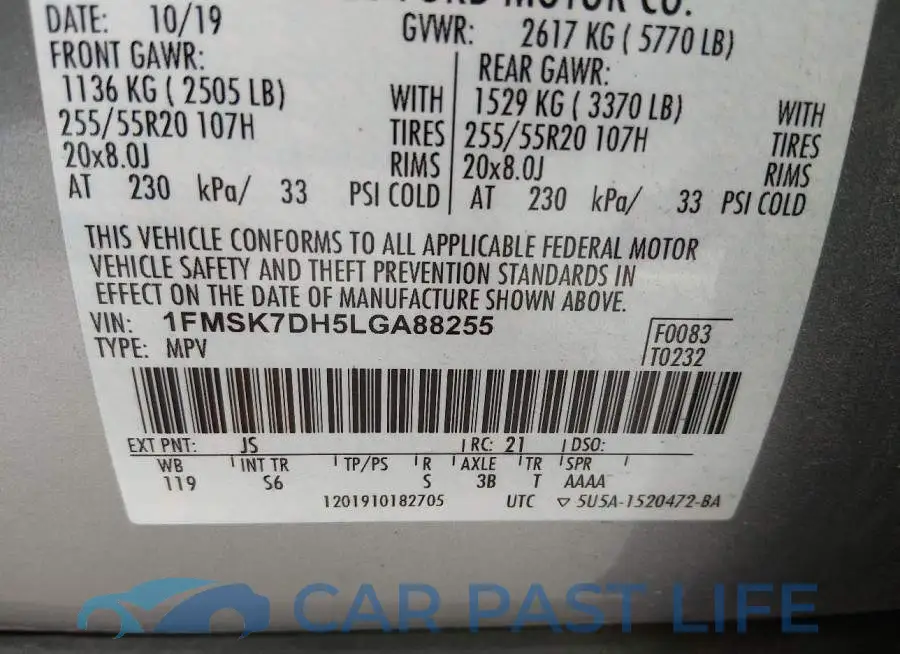 1FMSK7DH5LGA88255# 9