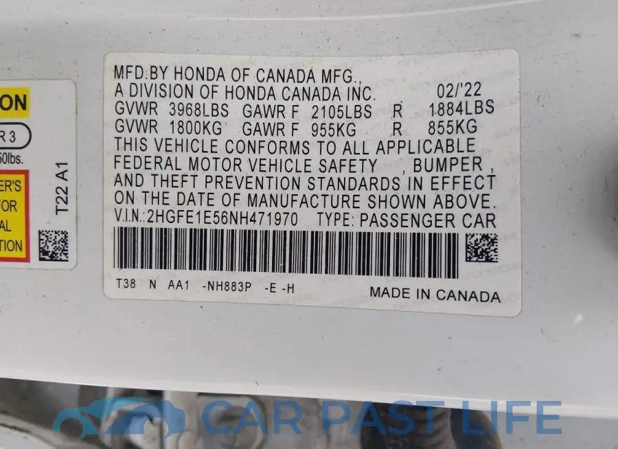 2HGFE1E56NH471970# 9