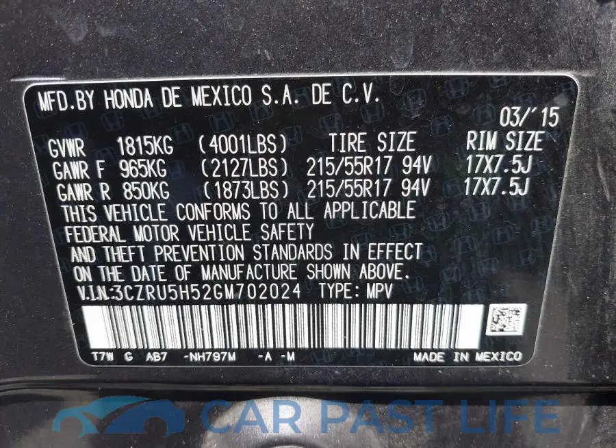 3CZRU5H52GM702024# 9