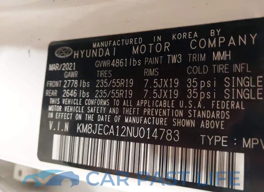 KM8JECA12NU014783# 9