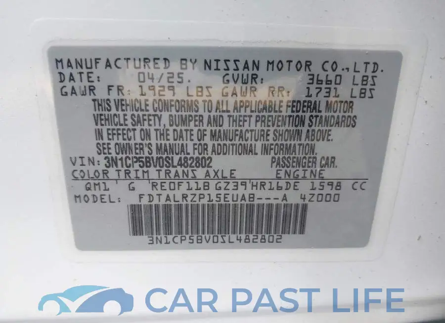 3N1CP5BV0SL482802# 9