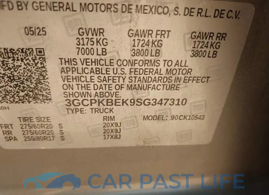 3GCPKBEK9SG347310# 9