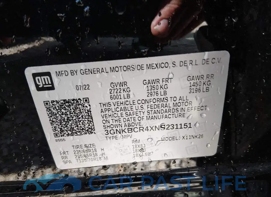 3GNKBCR4XNS231151# 9