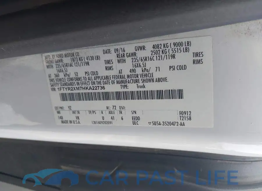 1FTYR2XM7HKA22736# 9