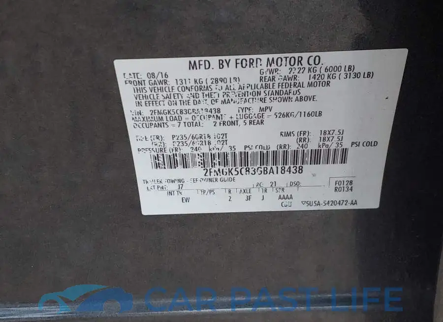 2FMGK5C83GBA18438# 9