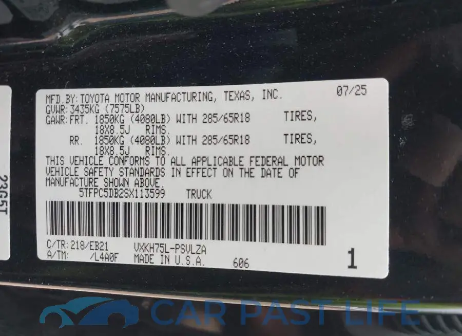 5TFPC5DB2SX113599# 9