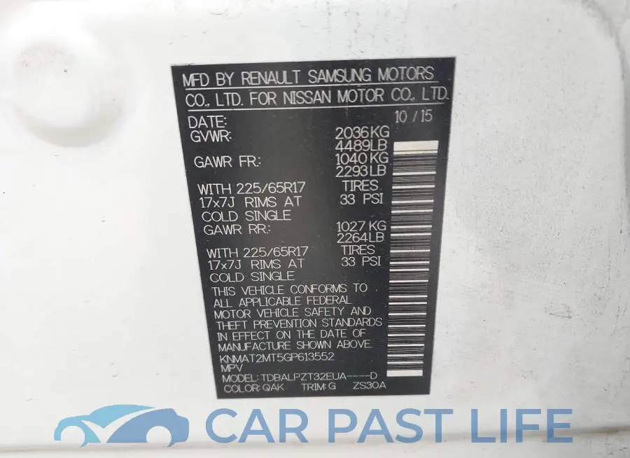KNMAT2MT5GP613552# 9